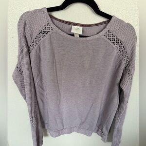 Knox Rose Lavender Knit Lace Boho Top